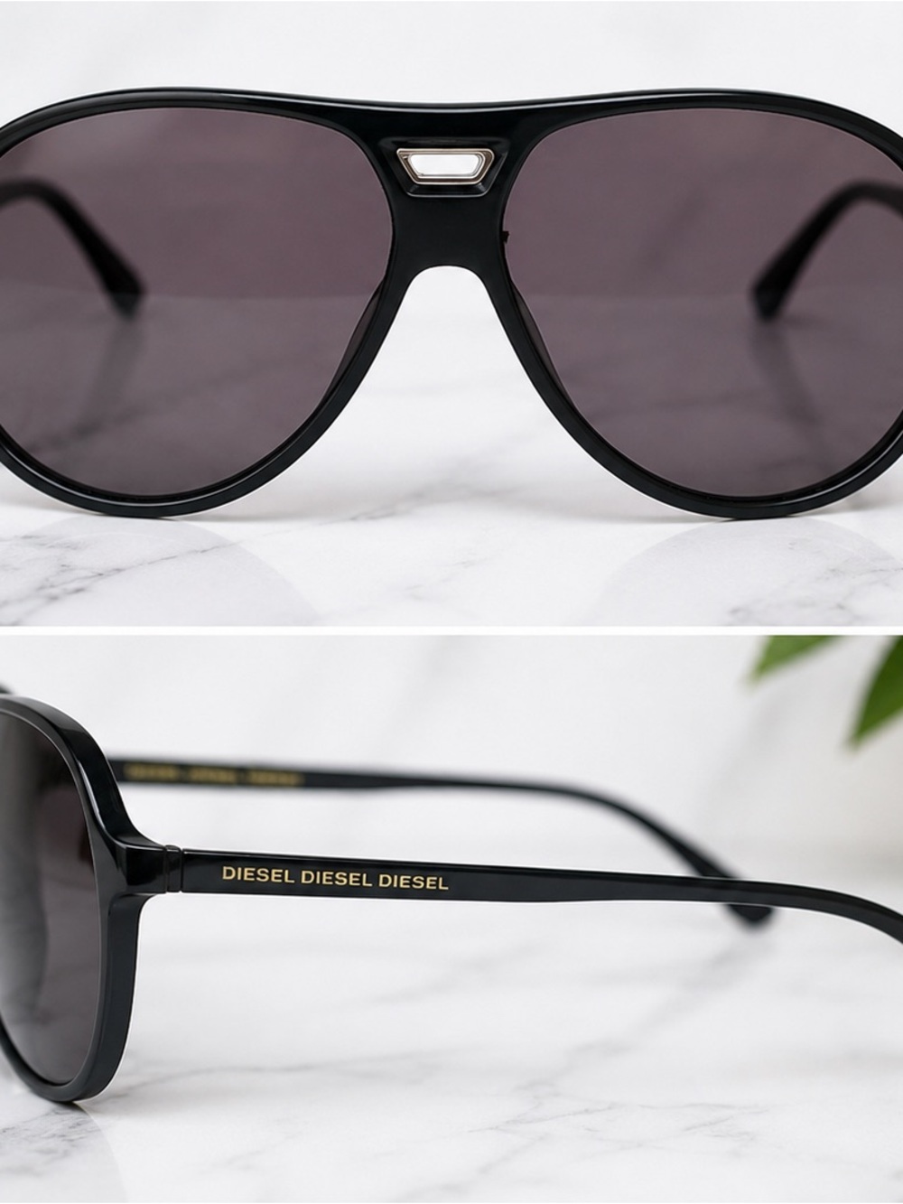 Diesel Black Frame Sunglasses with Dark Lenses